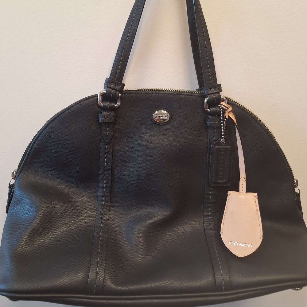 Black Coach Peyton Zip Satchel H1381-F25671